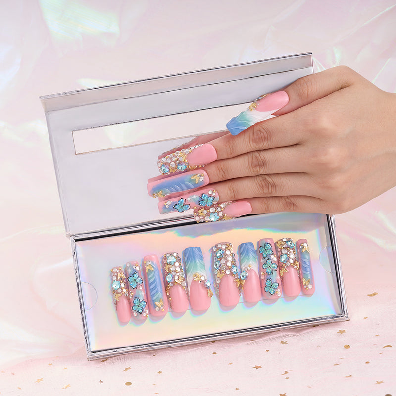 Summer Waves Handmade Nails MG519