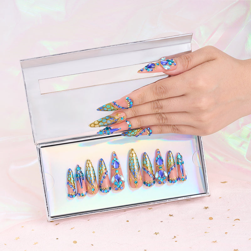 Ocean Feather Handmade Nails MG540