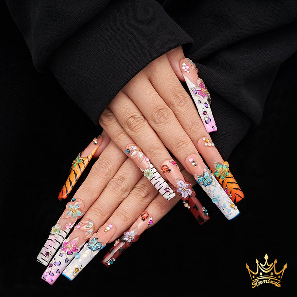Tropical Garden Handmade Nails MG409