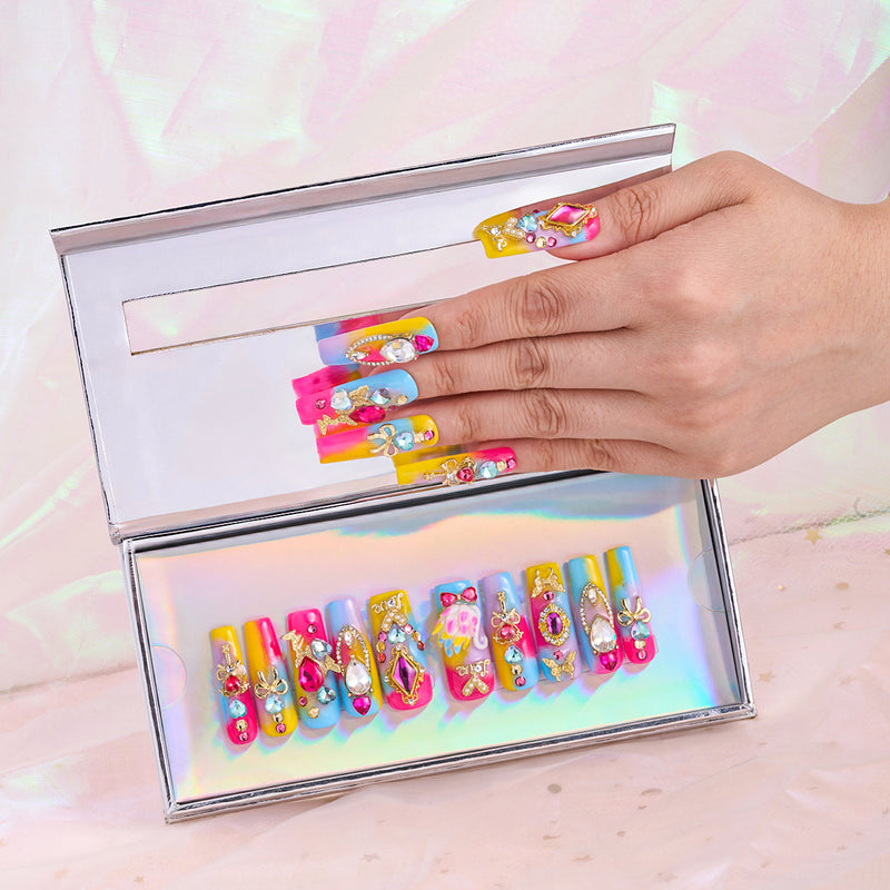 Swan Fantasy Glow Handmade Nails MG564