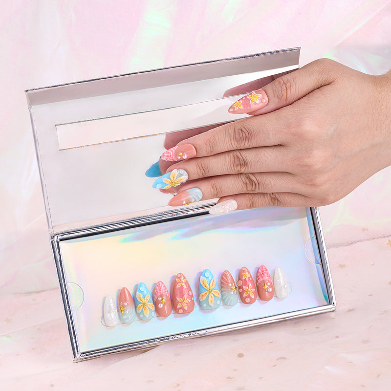 Rosy Shell Handmade Nails MG603