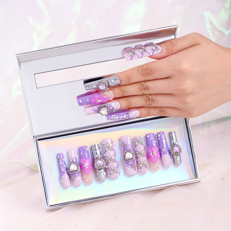 Lavender Twilight  Handmade Nails MG551