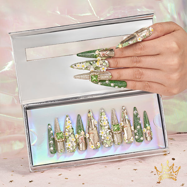 Forest Mirage Handmade water Nails MG444