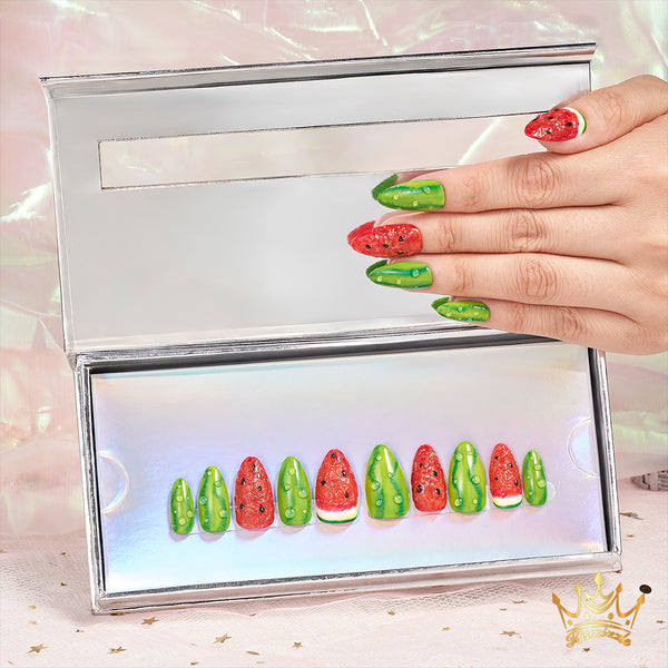 Watermelon Summery Handmade Nails MG435