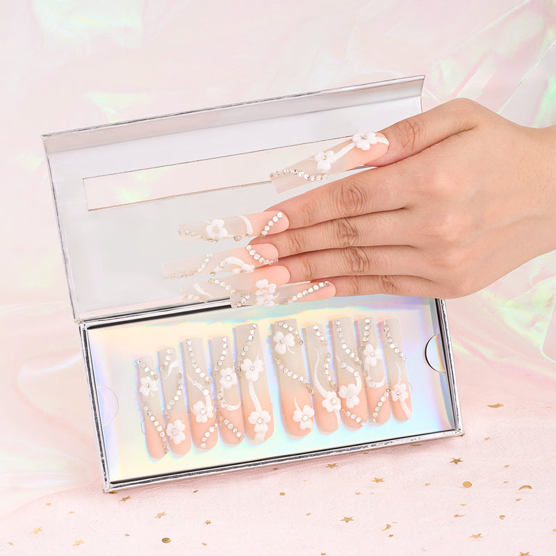 Frosted Elegance Handmade Nails MG549