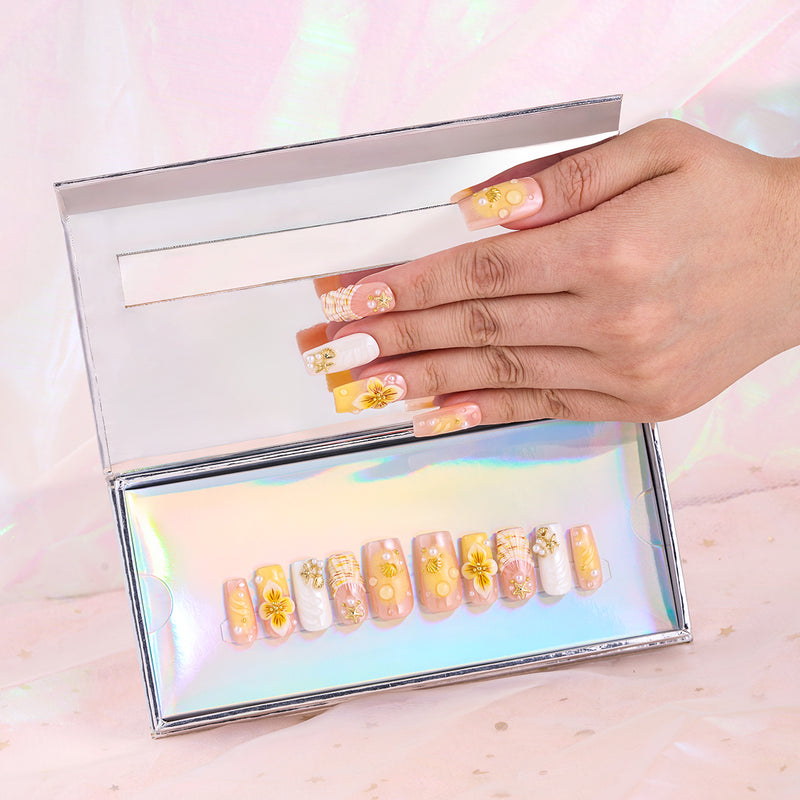 Seaside Blooms   Handmade Nails MG602