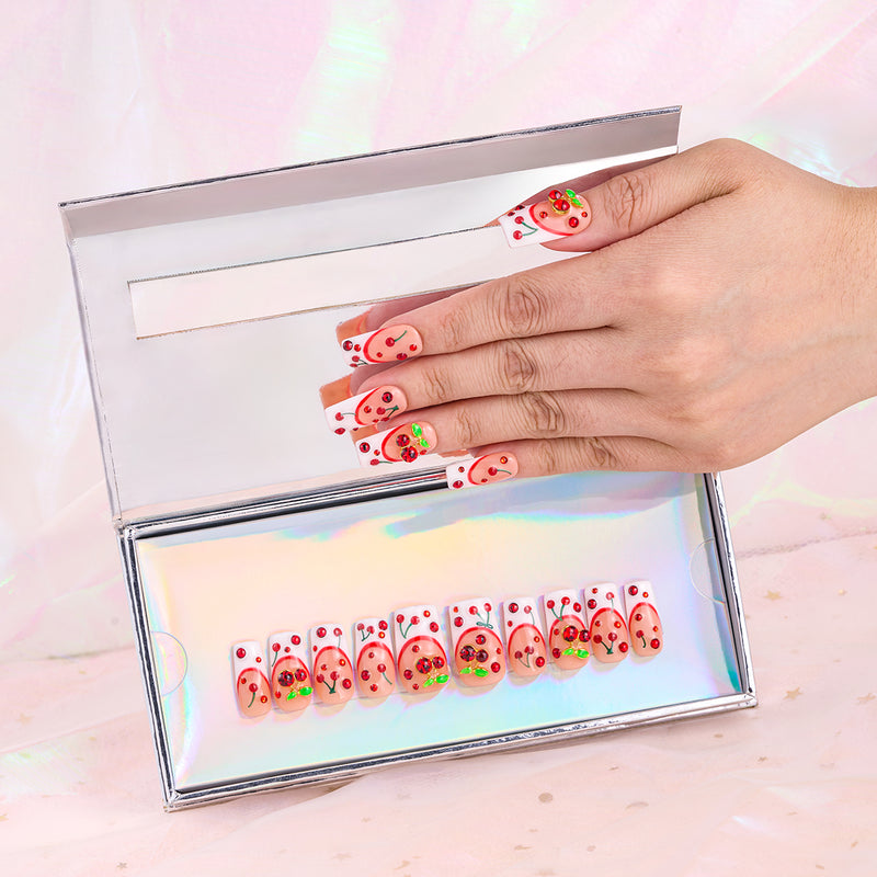 Cherry Disco    Handmade Nails MG606