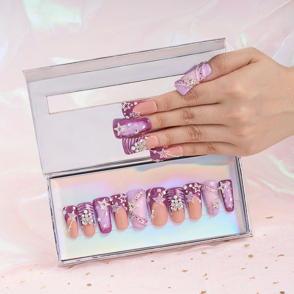 Starlit Charm Handmade Nails MG524