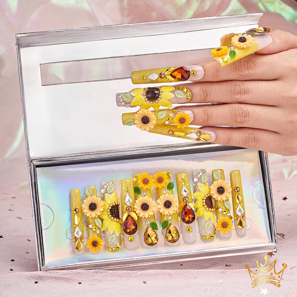 Van Gogh's Sunflowers Handmade Nails MG306