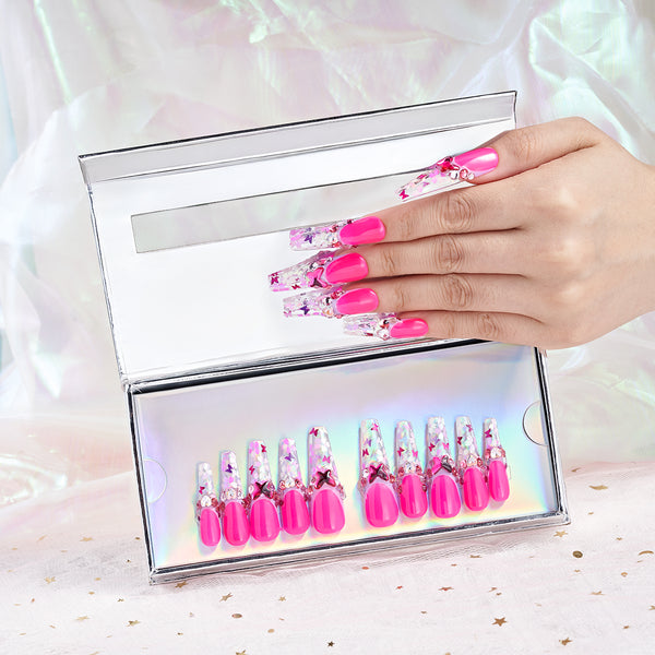 Pink Flutter Handmade Nails MG504