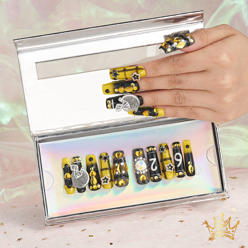 Pittsburgh Pride Handmade Nails MG459