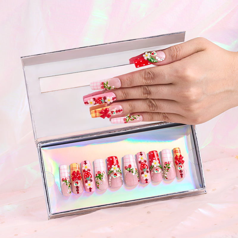 Berry Picnic Dance Handmade Nails MG588