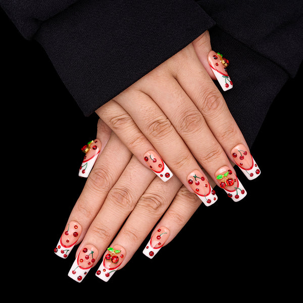 Cherry Disco    Handmade Nails MG606