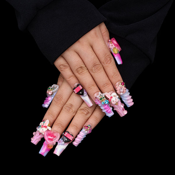 Cotton Candy Hug Handmade Nails MG568