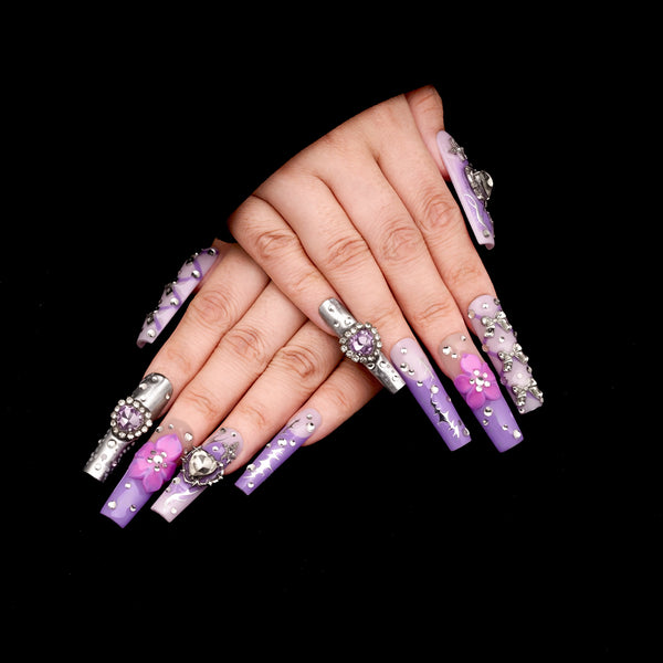 Lavender Twilight  Handmade Nails MG551