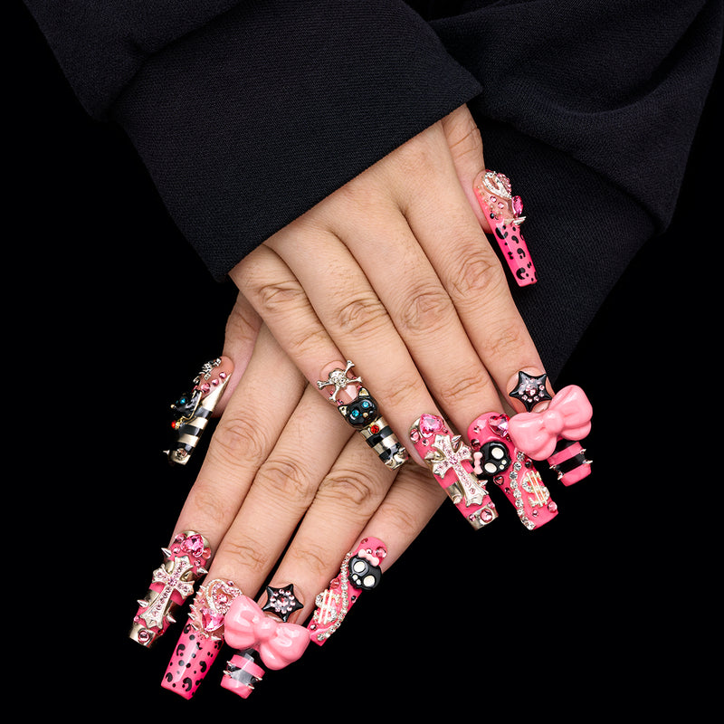 Pinky Punk Dance Handmade Nails MG590