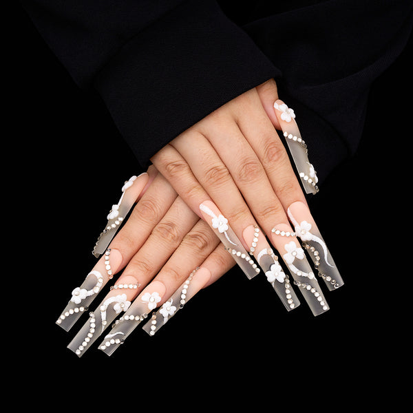 Frosted Elegance Handmade Nails MG549