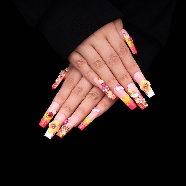Peachy Sunset Handmade Nails MG544