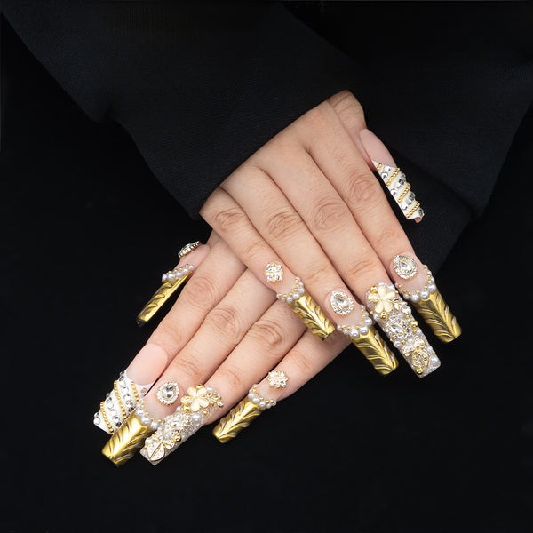 Nile's Golden Veil  Handmade Nails MG516