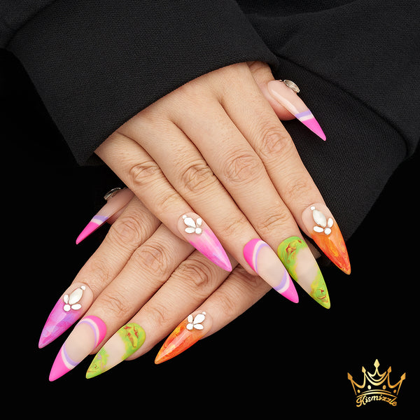 Sunset Swirl Handmade Nails MG465