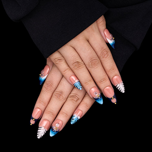 Midnight Bloom Handmade Nails MG594