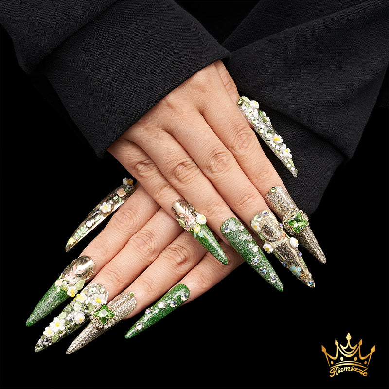 Forest Mirage Handmade water Nails MG444