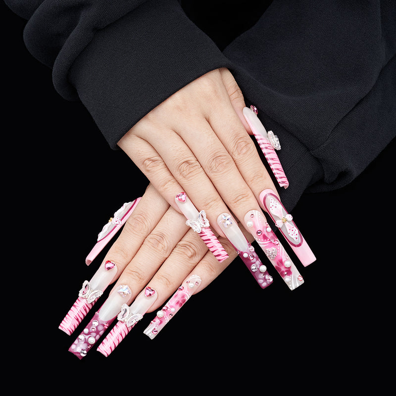 Forbidden Pink Handmade Nails MG506