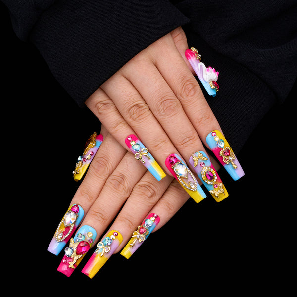 Swan Fantasy Glow Handmade Nails MG564