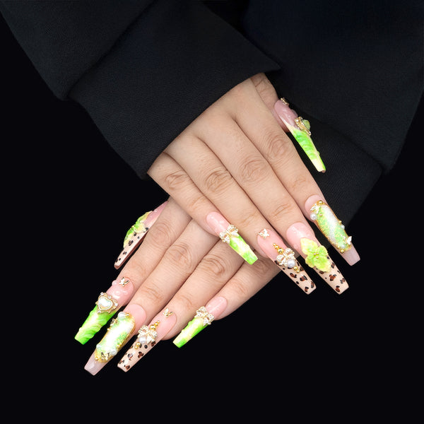 Neon Safari  Handmade Nails MG511