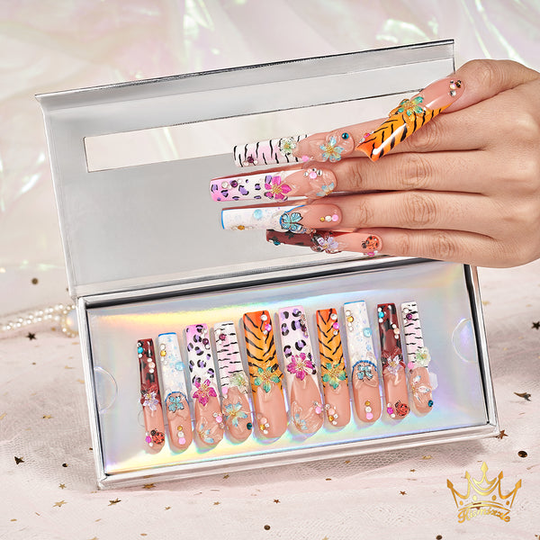 Tropical Garden Handmade Nails MG409