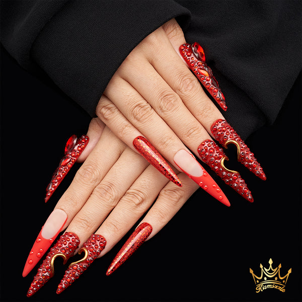 Red-dy Gaga Handmade Nails MG405
