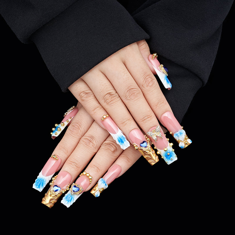 Blue Ocean Tear Handmade Nails MG500
