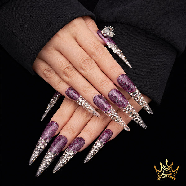 Purple Starlight Handmade Nails MG388