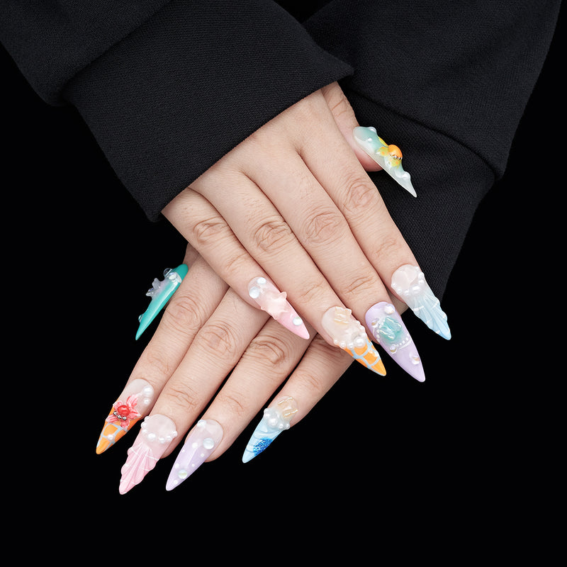 Shell Candy Princess Handmade Nails MG492