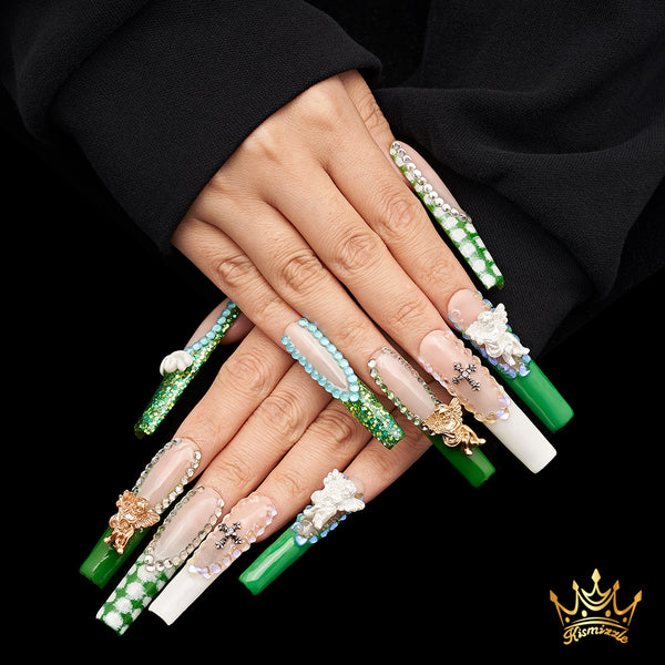 Heavenly Green Handmade Nails MG408
