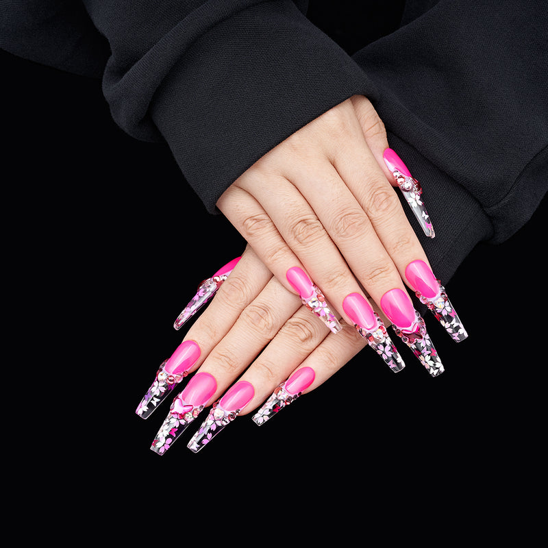 Pink Flutter Handmade Nails MG504
