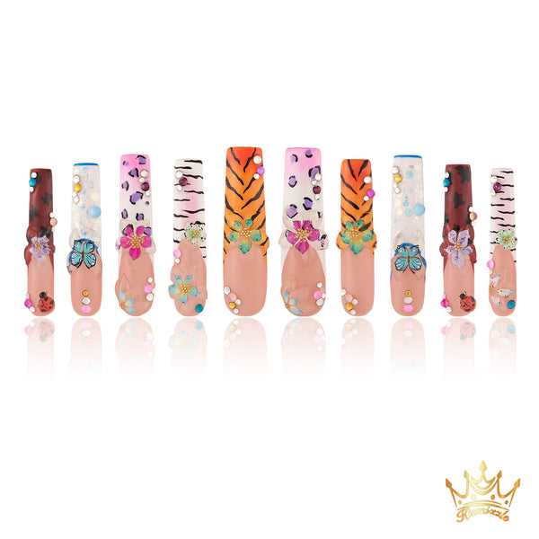 Tropical Garden Handmade Nails MG409