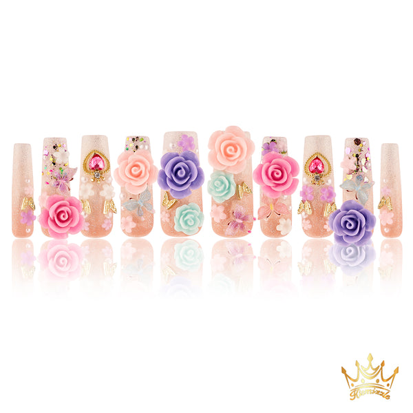 Rose Wonderland Handmade Nails MG263