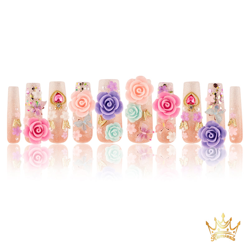 Rose Wonderland Handmade Nails MG263