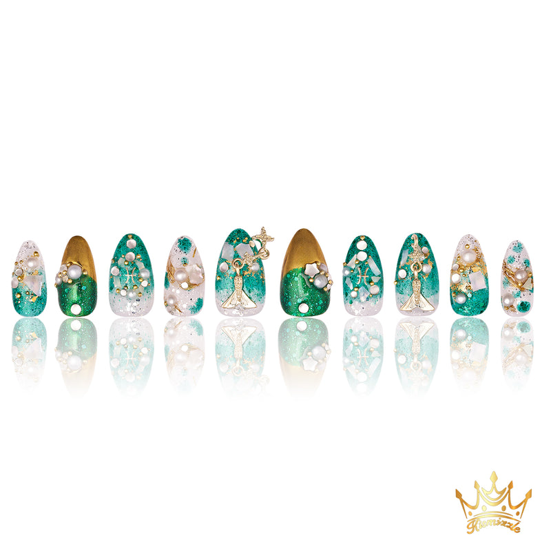 Pisces Ocean (Pisces) Handmade Nails MG396