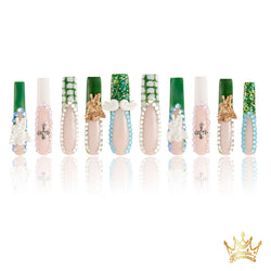 Heavenly Green Handmade Nails MG408
