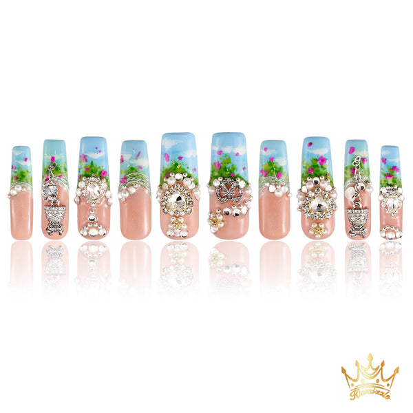 Blue-tiful Day  Handmade Nails MG425