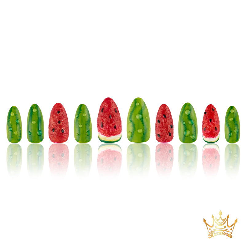 Watermelon Summery Handmade Nails MG435