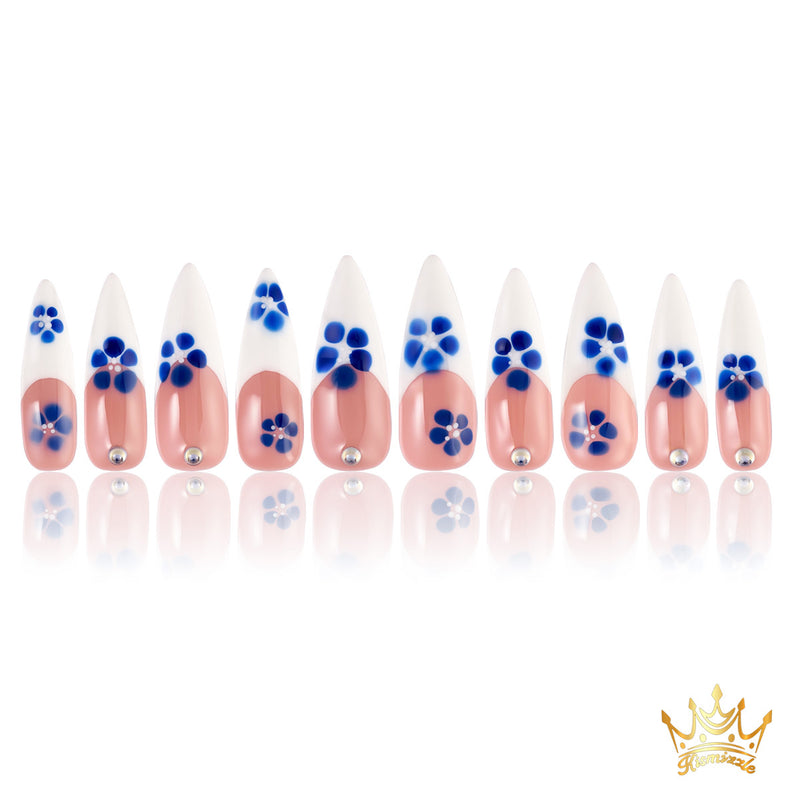 Midnight Petal Handmade Nails MG439