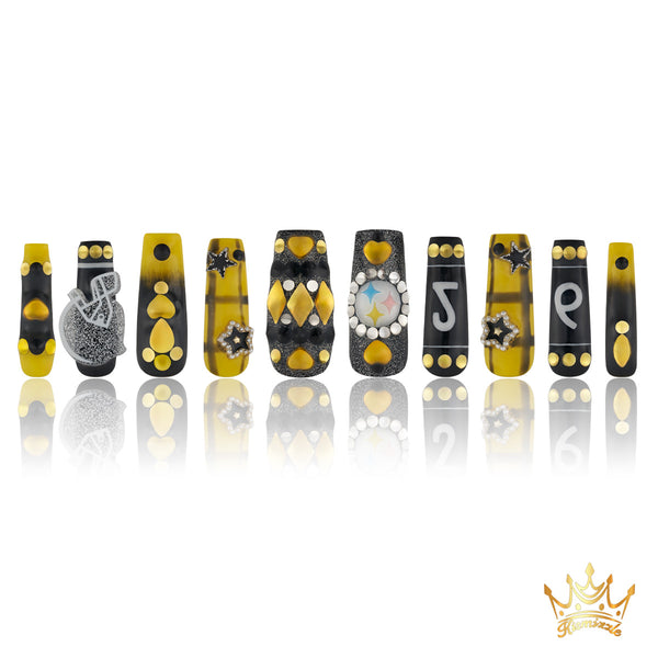 Pittsburgh Pride Handmade Nails MG459