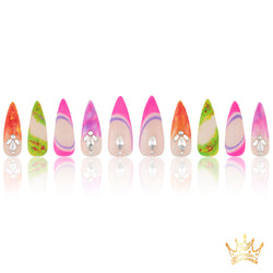 Sunset Swirl Handmade Nails MG465