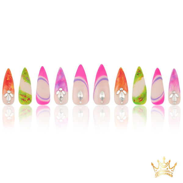 Sunset Swirl Handmade Nails MG465
