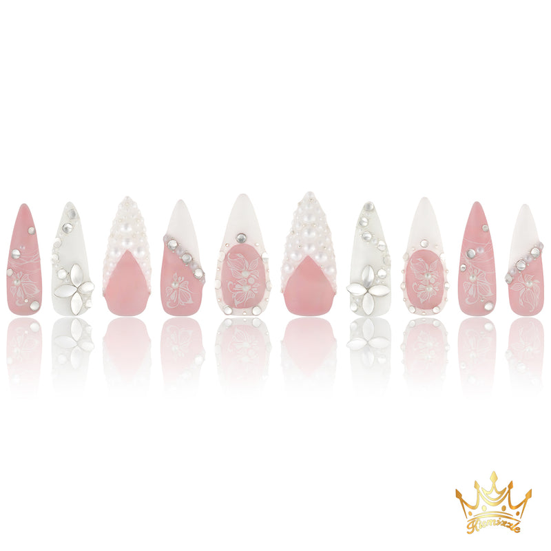 Crystal Petals  Handmade Nails MG468