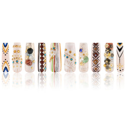 Tribal Glimmer Handmade Nails MG483