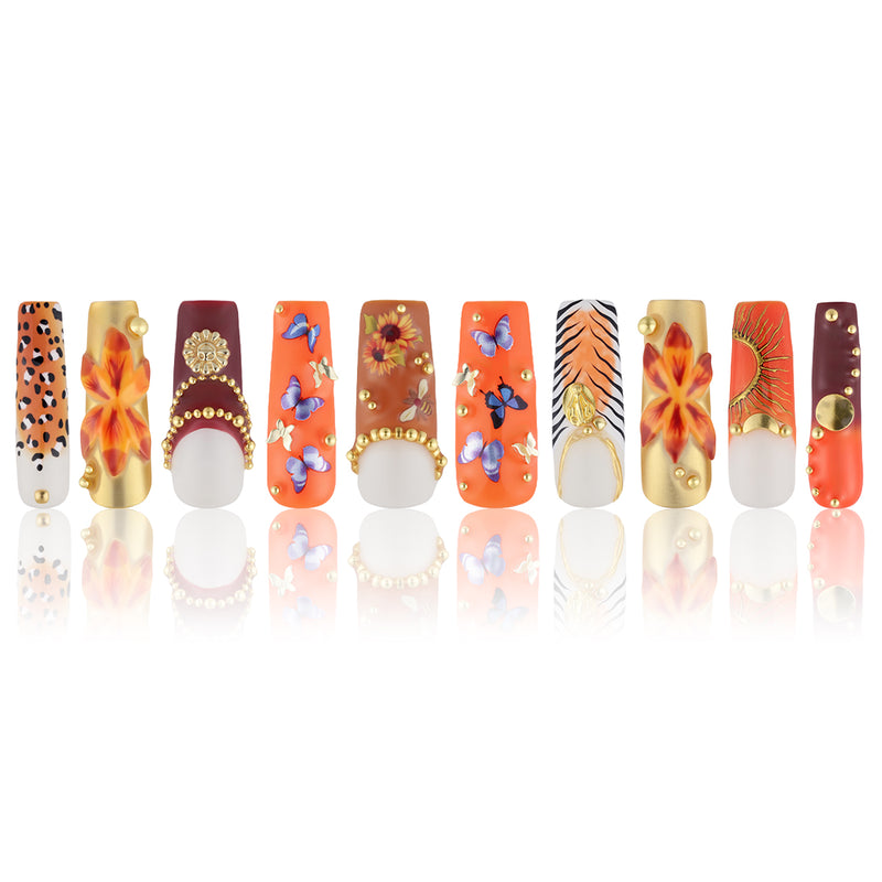 Golden Jungle Handmade Nails MG501